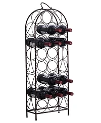 Kings Brand Furniture - 23 Bottles Freestanding Floor Metal Wine Rack Stand - Liquor Bottle Holder Stand - Pewter