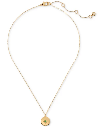 kate spade new york Gold-Tone Color Spark Round Pendant Necklace, 16" + 3" extender