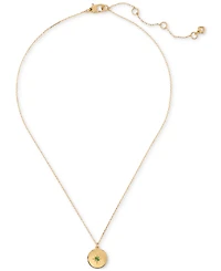 kate spade new york Gold-Tone Color Spark Round Pendant Necklace, 16" + 3" extender