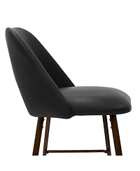 Maison Boucle 26 Counter Height Bar Stools Set Of 2,Armless Industrial Faux Leather Barstools with Metal Legs-Maison
