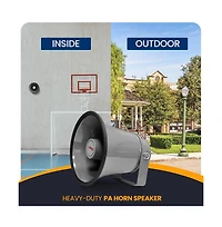 Pyle 8.1” Portable Pa Horn Speaker With 8 Ohms Impedance & 50W Peak Power
