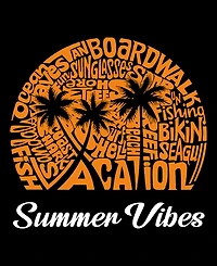 La Pop Art Women's Summer Vibes Word V-Neck T-shirt