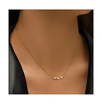 Hollywood Sensation 18K Gold Plated Sterling Silver Necklace with Three Round Cut Cubic Zirconia Stones