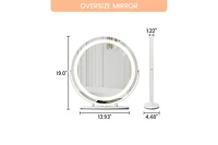 gaomon 19 Inch Vanity Mirror with Lights, Round Large Led Vanity Mirror with Smart Touch 3 Colors Dimmable, Touch Lighting, 360° Rotation for Dre