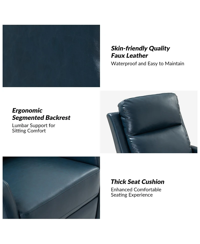 Hulala Home Donat Faux Leather Swivel Recliner