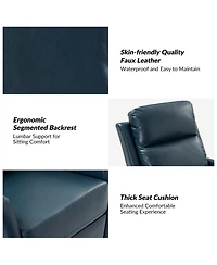 Hulala Home Donat Faux Leather Swivel Recliner