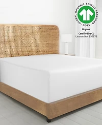 Cool Percale Fitted Sheet Only, 100% Organic Cotton, Fully Elasticized with Deep Pockets by California Design Den