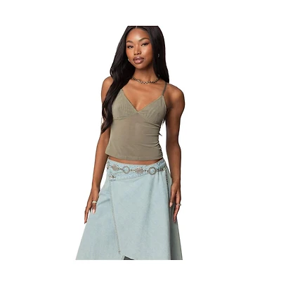 Edikted Womens Blake Mesh Tank Top