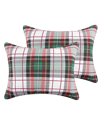 Levtex Spencer Green Plaid Quilted 2-Pc. Sham Set, Standard