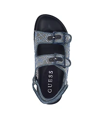 Guess Women's Frella Two Band Embellished Footbed Sandals