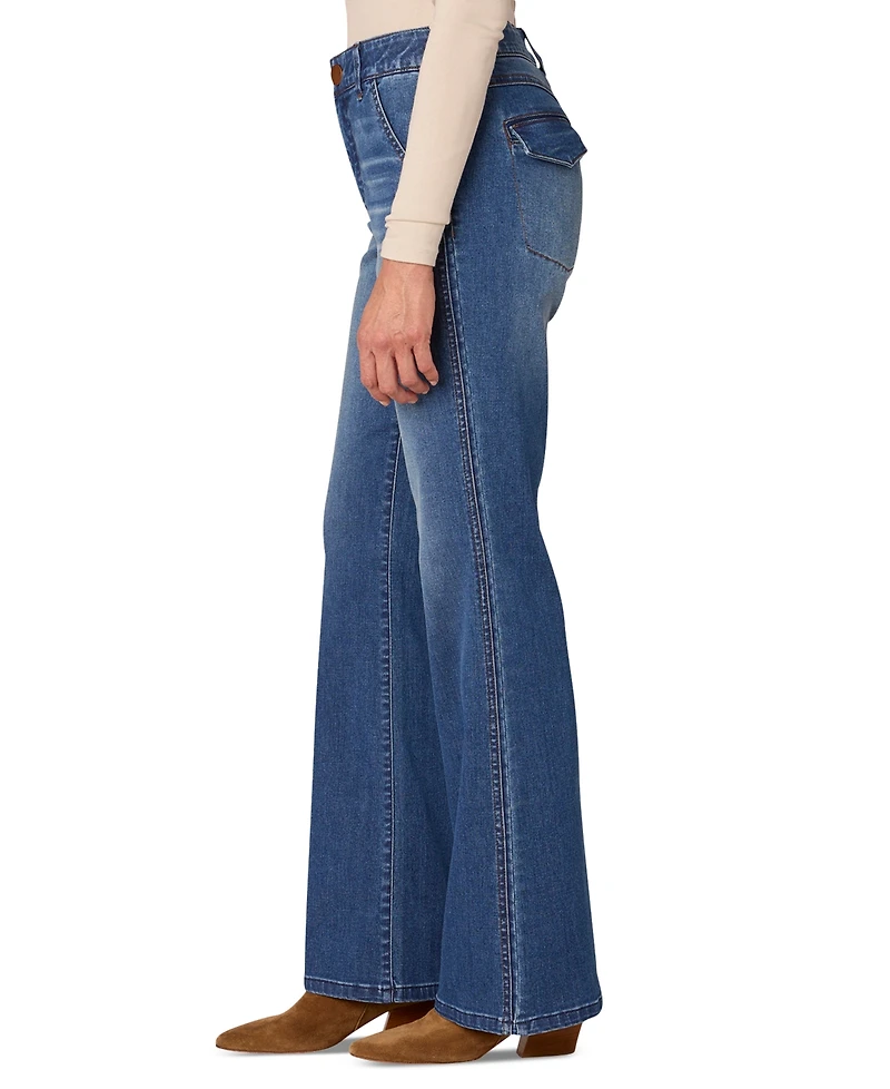 Democracy Petite AbSolution Skyrise Double-Side-Seam Flare Trouser Jeans