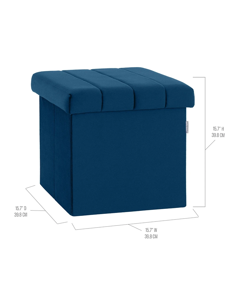Seville Classics Channel Tufted Storage Ottoman