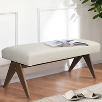 Breakfast Nook Bench Cushioned Dining with V-Shaped Legs,Dining Table Seat Restaurant Banquette Seating-Maison Boucle