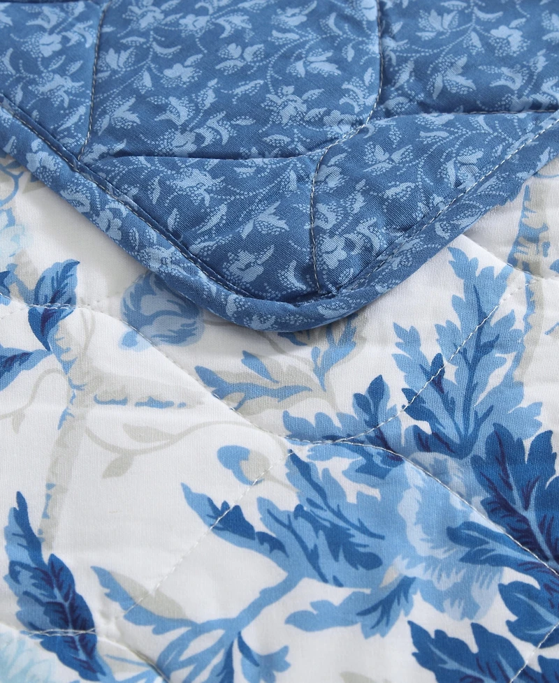 Laura Ashley Breezy Floral Reversible 3-Pc. Quilt Set