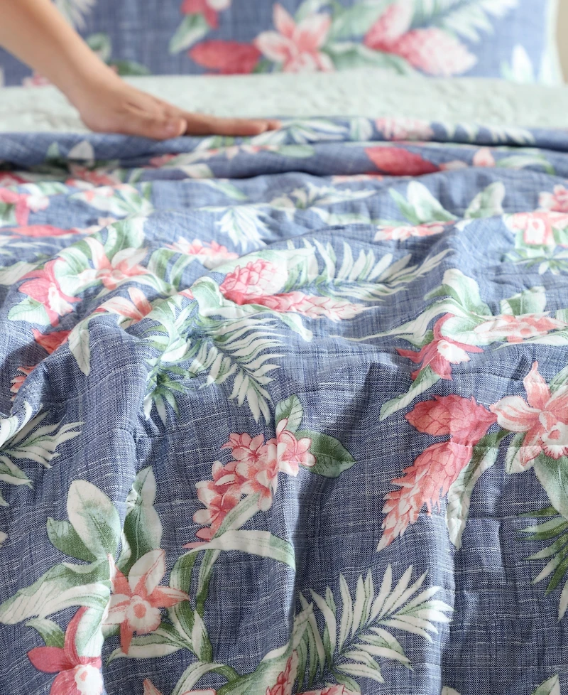 Closeout! Tommy Bahama Home Floral Enchantment Reversible 2-Pc. Quilt Set, Twin