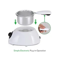 NutriChef Electric Chocolate Melting Pot Fondue Set, 0.55 lbs Capacity