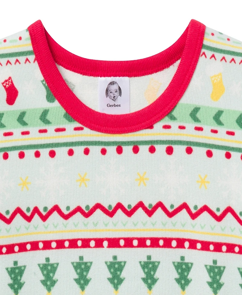 Gerber Girls Holiday Family Pajamas Neutral Two Piece