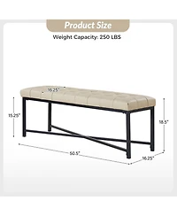 Hulala Home Eberhard Modern Upholstered Flip Top Storage Bench with Button-Tufted
