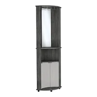 Nashville Corner Bar Cabinet Unit with Wine Glass Rack and Lower Cabinet