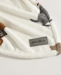 Eddie Bauer Dogs with Scarves Ultra Soft Plush Fleece Blanket, King