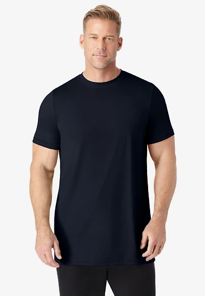 KingSize Big & Tall No Sweat Longer-Length Short Sleeve Crewneck Tee