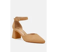 Rozita Microfiber Block Heel Sandals Women