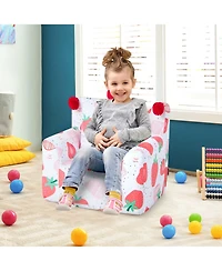 Kids Sofa Chair Foam Filled Armchair Dinosaur Toddler Couch with Cover & Pillow