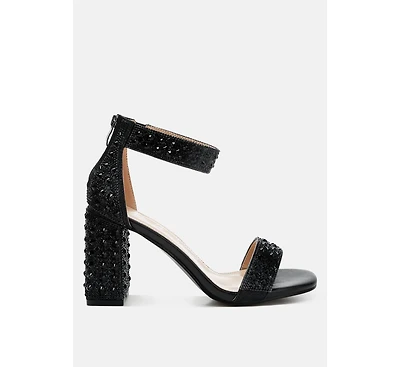 Cady Rhinestones And Sequins Block Sandals