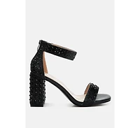 Cady Rhinestones And Sequins Block Sandals
