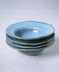 Porto Brasil Stoneware Deep Rim Dessert Plates, Set of 4