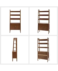 Hulala Home Augusto Mid-century Modern 76'' H x 36'' W Solid Wood Ladder Bookcase with Solid Wood Legs
