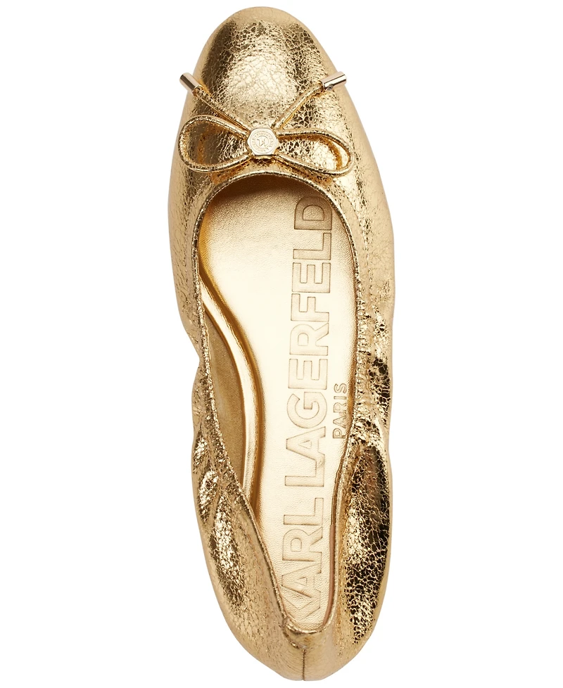 Karl Lagerfeld Paris Women's Velma Almond Toe Ballet Flats