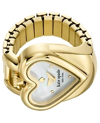 Kate Spade New York Women's Monroe Heart Three-Hand Gold-Tone Stainless Steel Ring Watch, 22mm