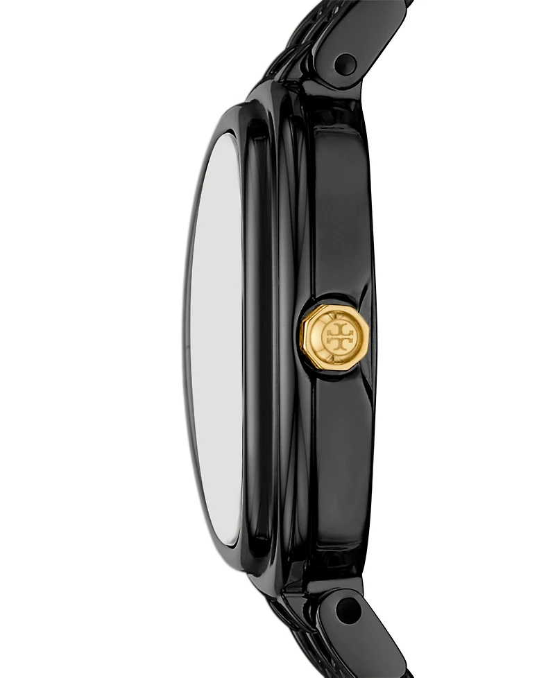Tory Burch Women's The Oval Black-Tone Stainless Steel Bracelet Watch 28mm