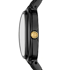 Tory Burch Women's The Oval Black-Tone Stainless Steel Bracelet Watch 28mm