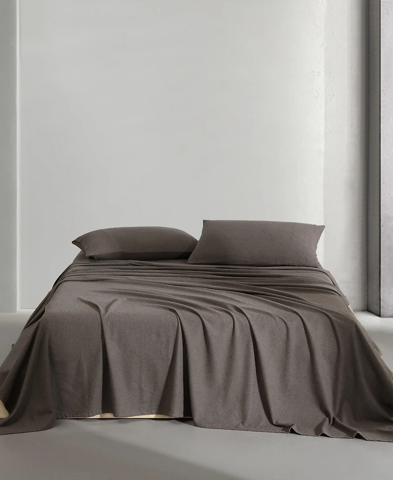 Calvin Klein Melange Cotton Flannel 4 Piece Sheet Set