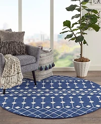 Nourison Home Grafix GRF37 5'3"x5'3" Round Area Rug