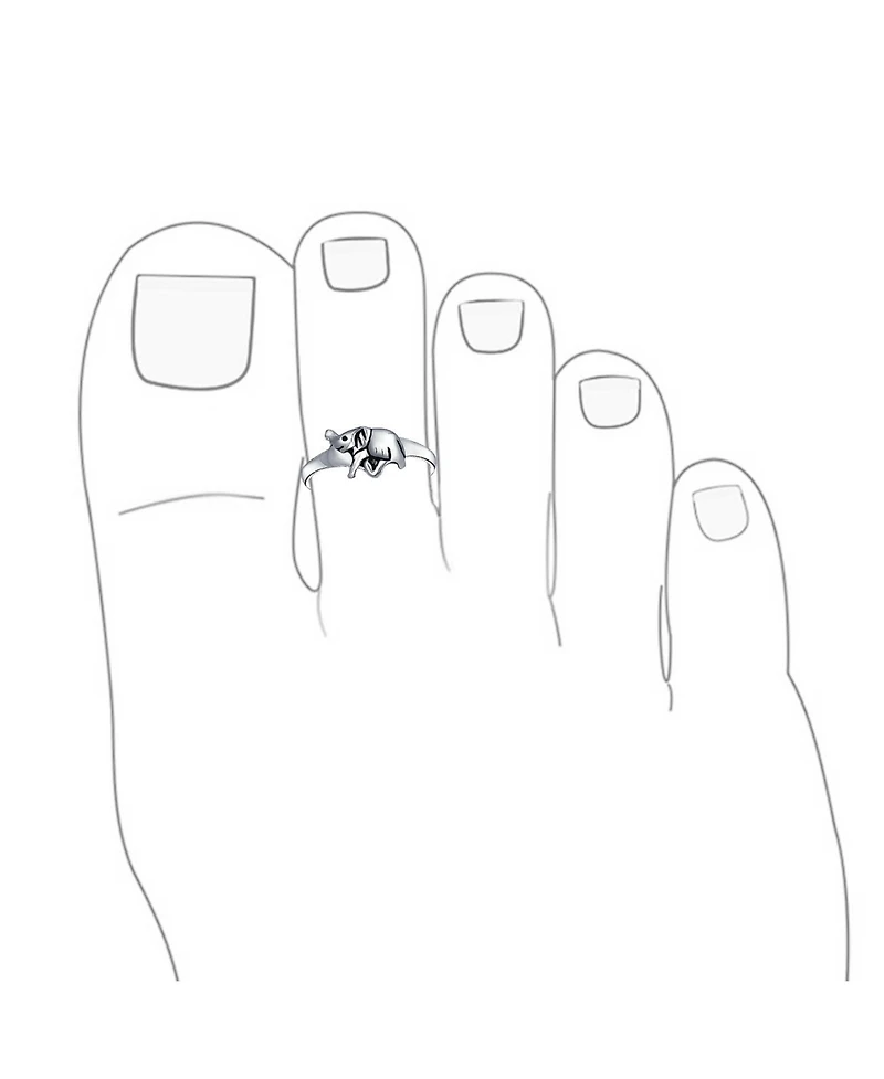 Bling Jewelry Lucky Elephant Midi Toe Ring Oxidized 925 Silver Sterling Adjustable