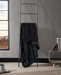 Kenneth Cole New York Solid Textured Jacquard Plush Throw, 60" X 50"