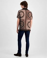 Guess Mens Relaxed Fit Medallion Print Button Down Shirt Slim Fit Jeans