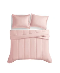 Brooklyn Loom Solid Cotton Percale 3-Pc. Comforter Set