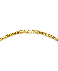 Men's Polished Rounded Box Link Chain Bracelet in 14k Gold
