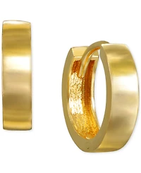 High Polished Huggie Extra Small Hoop Earrings in 10k Gold, 1/2"