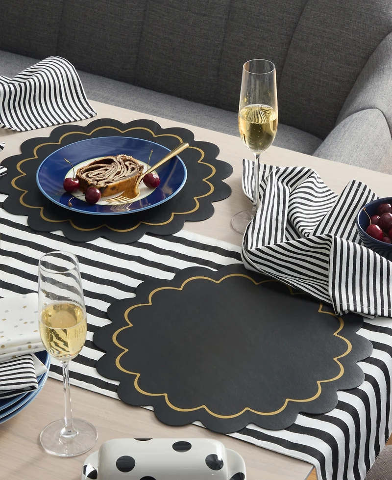 kate spade new york Scallop Edge 15" Round Reversible Placemats, Set of 6