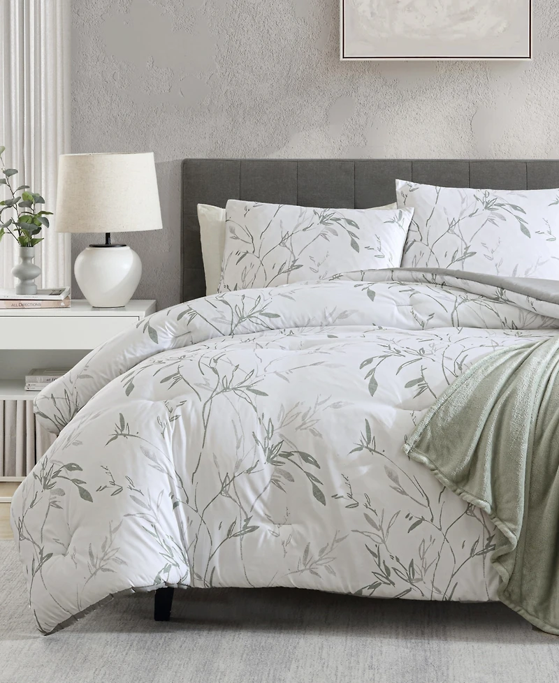 Closeout! Kenneth Cole New York Ink Wash Vine 3-Pc. Comforter Set, Twin
