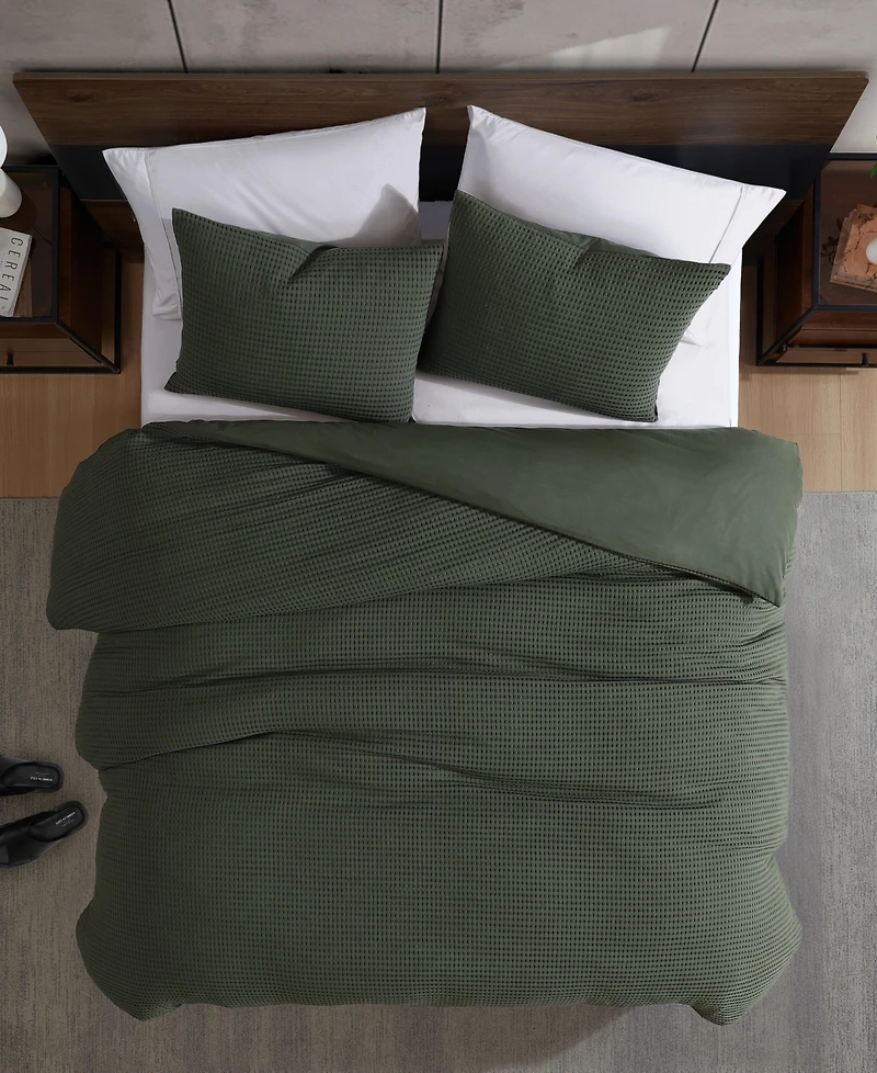 Kenneth Cole New York Solid Waffle 3-Pc. Comforter Set