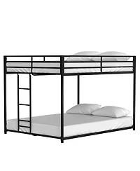 Streamdale Furniture Adam Sturdy Full over Full Metal Bunk Black for Kids and Adult, Low Profile and Easy Climbing with Stable Ladder