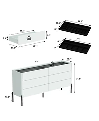 5 Drawers Nightstand with 2 Hidden Drawers,Bedside table,Chest of Drawers