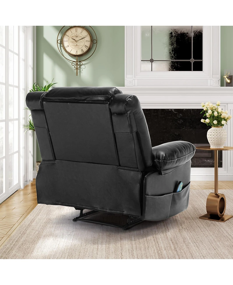 Streamdale Furniture Breathable Leather Massage Recliner Chair Manual Living Room Reclining Sofa