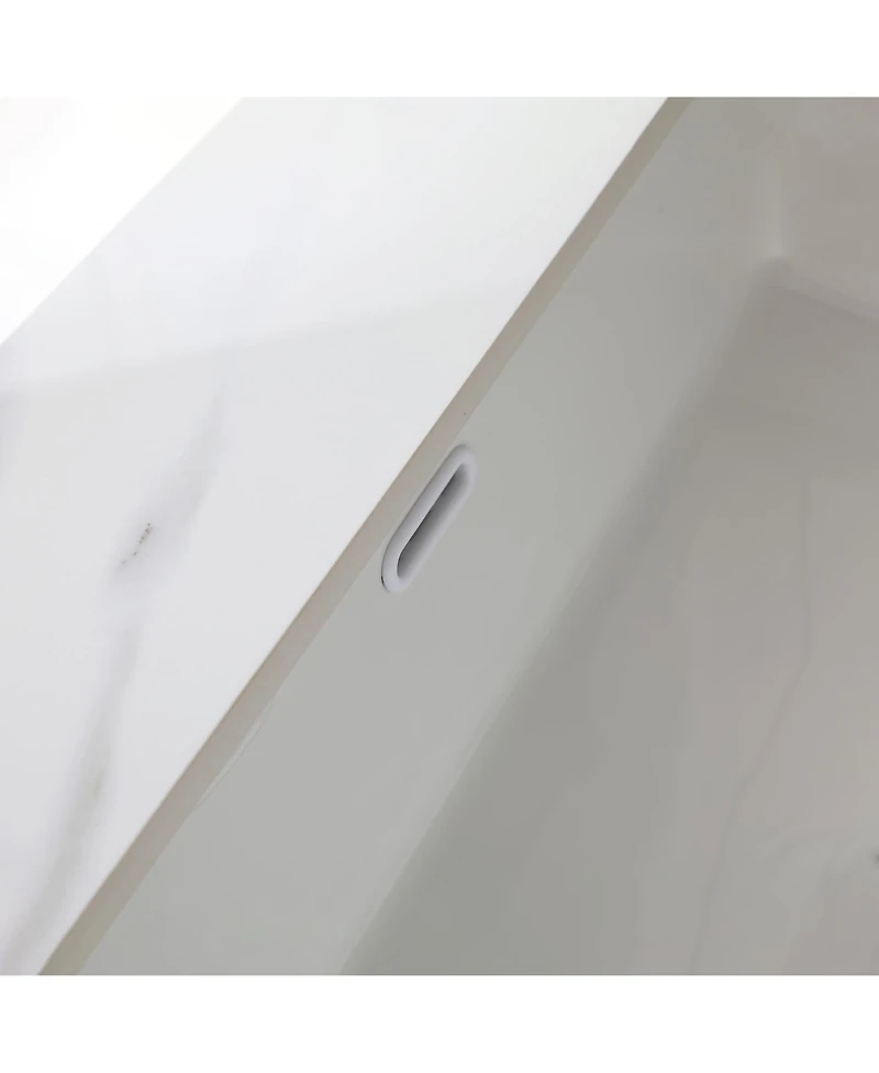 Simplie Fun Inch Marble Vanity Top, Bathroom Vanity Top with Undermount Rectangular Middle Sink and 4" Height Backsplash